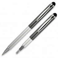 Ручка шариковая Zebra Telescopic Stylus синяя, складная, серый металлический корпус, 0,7мм