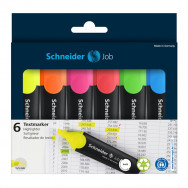 Маркер текстовыделитель Schneider JOB 6 шт. в наборе, 1-5мм   S115096