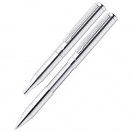 Ручка шариковая Zebra SL-F1 Slide синяя, корпус Royal silver, металлическая, в подарочной коробке, 0,7мм