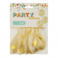 Шар воздушный BuroMax 30 см  6шт с глиттером, золотые BM.98301