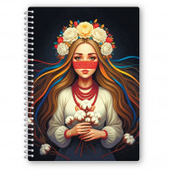 Тетрадь  на спир. A5  60л клетка Optima "UA", пластиковая обложка, O25955-05