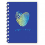 Тетрадь  на спир. A5  60л клетка Optima "UA", пластиковая обложка, O25955-07