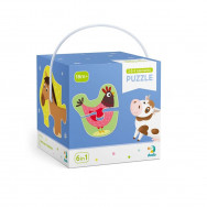 Пазл DoDo "Домашние животные" 6-в-1 14х16см, 6 пазлов (2-2 элем., 2-3 эл., 2-4 элем.)  300152
