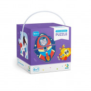 Пазл DoDo "Транспорт" 6-в-1 14х16см, 6 пазлов (2-2 элем., 2-3 эл., 2-4 элем.)  300154