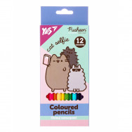 Карандаши  цветные 12 цветов YES 290761 Pusheen трехгранные, грифель 3мм
