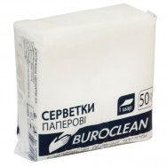 Салфетки бумажные  Buroclean 1-сл. белые, 23х24см, 50шт 10100202