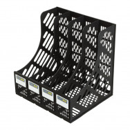 Лоток вертикальный BuroMax 6101 сборный, 4 в 1, черный, 305х305х258 мм