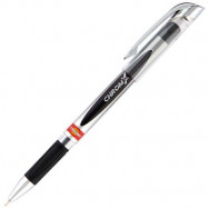 Ручка шариковая UNIMAX UX-119-01 CHROMX черная, масляная, резиновый грип, 0,7мм
