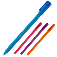 Ручка шариковая Axent AB1064-02-A Mellow синяя, масляная, прорезиненный корпус ассорти, 0,7мм