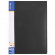 Папка со скоросшивателем A4 Economix 31201-01 черная, внутренний карман, пластик 700мкм