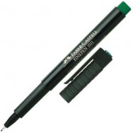 Ручка линер Faber Castell 151163 "Fine Pen" зеленая, для документов, 0,4мм