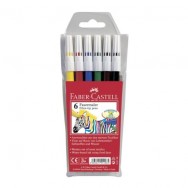 Фломастеры  6цветов Faber Castell 155106 Fibre-tip в полиэтиленовой упаковке