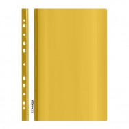 Скоросшиватель пластиковый Economix A4 31510-05 желтый, глянцевый, с перфорацией 11отверстий