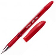 Ручка шариковая Optima 15616-03 "OIL Pro" красная, масляная, резиновый грип, 0,5мм