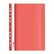 Скоросшиватель пластиковый Economix A4 31510-03 красный, глянцевый, с перфорацией 11отверстий