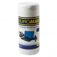 Салфетки чистящие BuroMax 0800 для чистки экранов, TFT/ LCD и оптики, 100шт/в тубе
