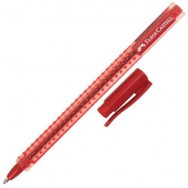 Ручка шариковая Faber Castell Grip 2020 красная, трехгранный прозрачный корпус, 1,0мм, 544521