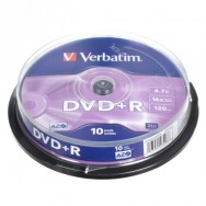 Диск  DVD+R  Verbatim  4,7Gb  16х Cake 10 Silver