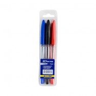 Ручка шариковая BuroMax 8435 в наборе 3шт (черн.,син.,красн), резиновый грип , 0,7мм