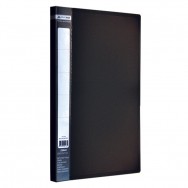 Папка с прижимом A4 BuroMax 3402-01 черная, внутренний карман, пластик 700мкм