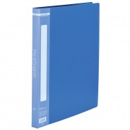 Папка с прижимом A4 BuroMax 3402-02 синяя, внутренний карман, пластик 700мкм